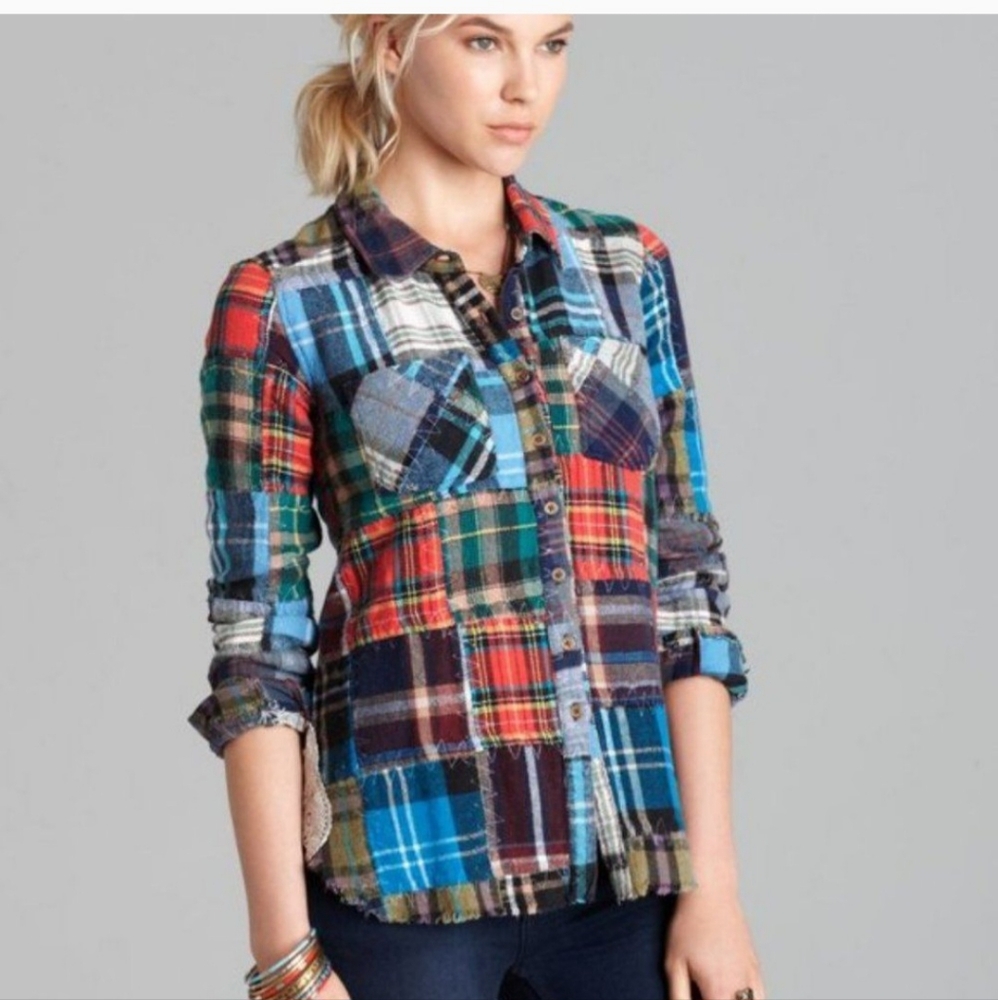 free people patchwork flannel